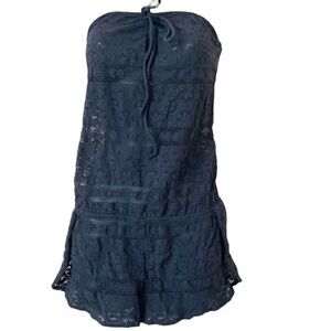 Victoria’s Secret Black Lace Strapless Cover Up Romper